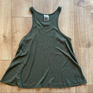 Olive green high neck tank top